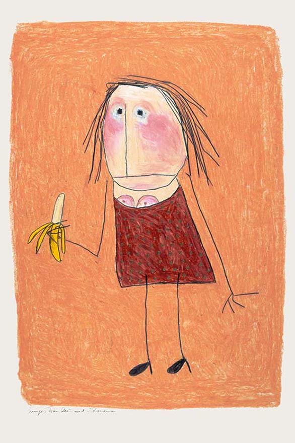 junges Fräulein mit Banane